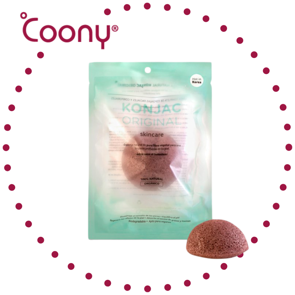 Coony Esponja Facial Con Fina Arcilla Roja Francesa Natural Rosacea