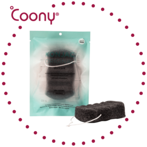 COONY - Esponja Corporal Konjac Original Cenizas de bamb? (Negra)