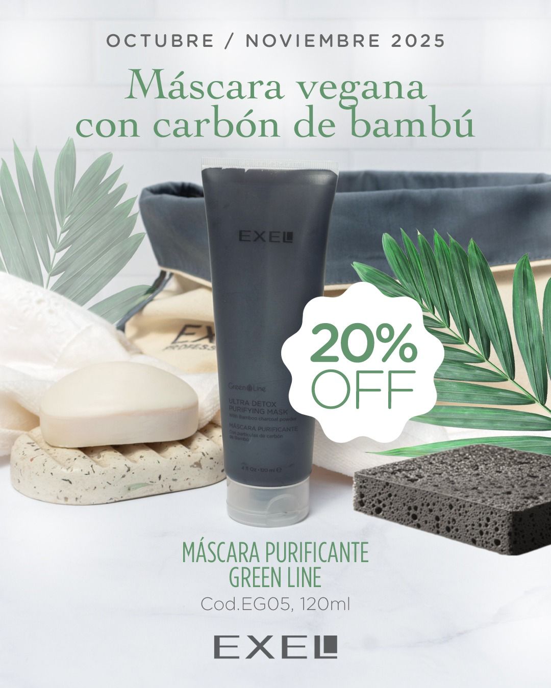 EXEL - GREEN LINE - Mascara PURIFICANTE - 120 G - Imagen 2