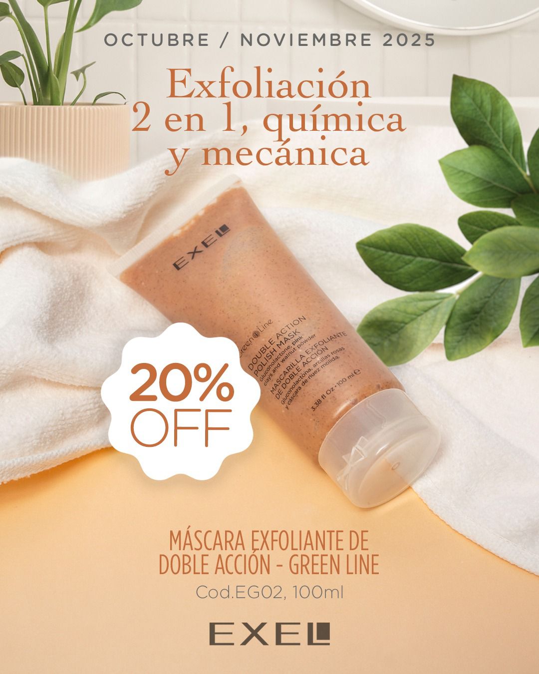 EXEL - GREEN LINE - MASCARILLA EXFOLIANTE - 100 G - Imagen 2