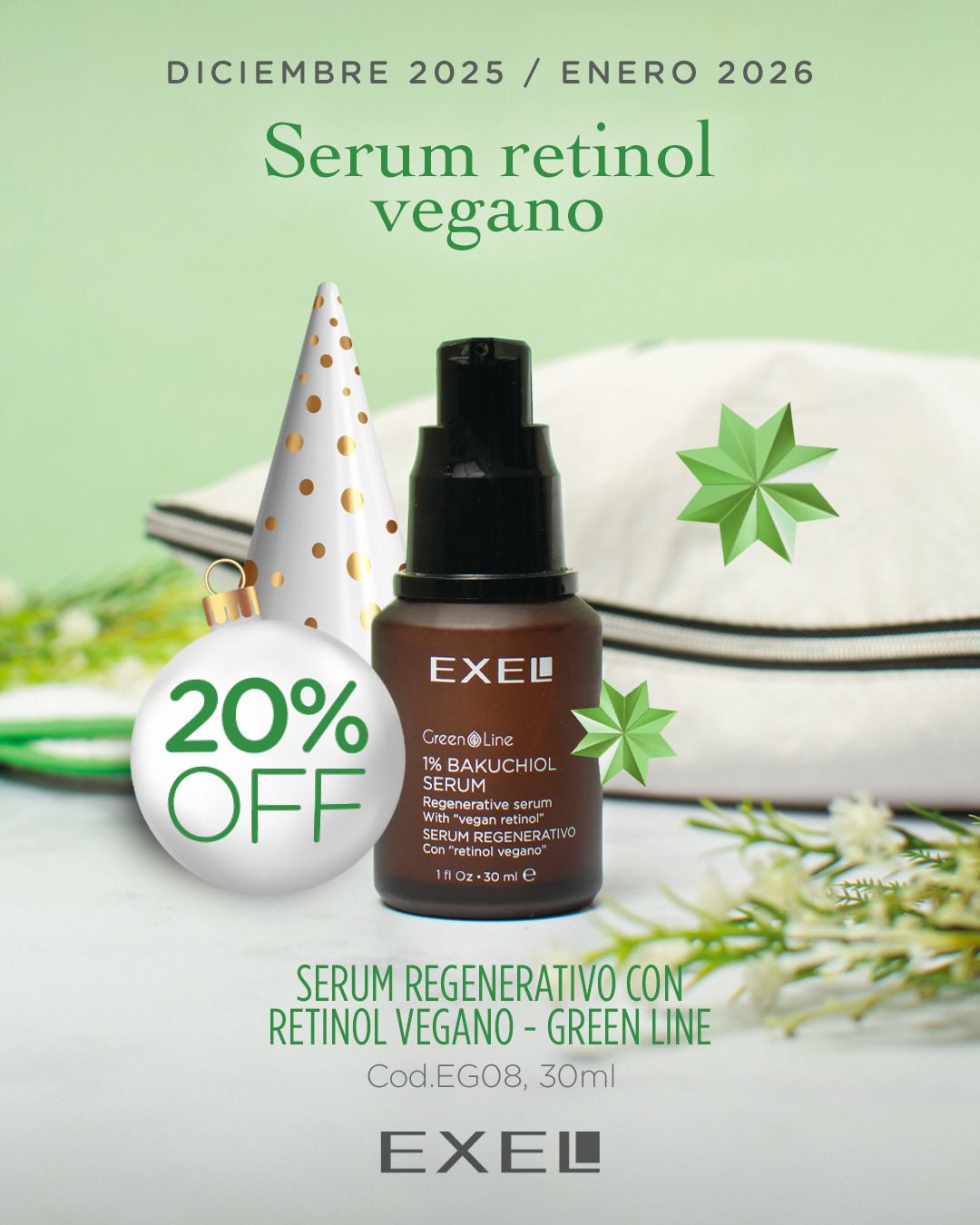 EXEL - GREEN LINE - SERUM REGENERATIVO - 30 ML - Imagen 2
