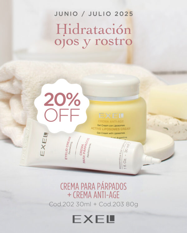 Promo EXEL - Cr Parpados 202 + Cr Anti Age 203 - 20% Off
