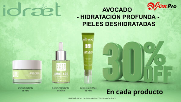 Promo IDRAET - Avocado 30% off en cada producto