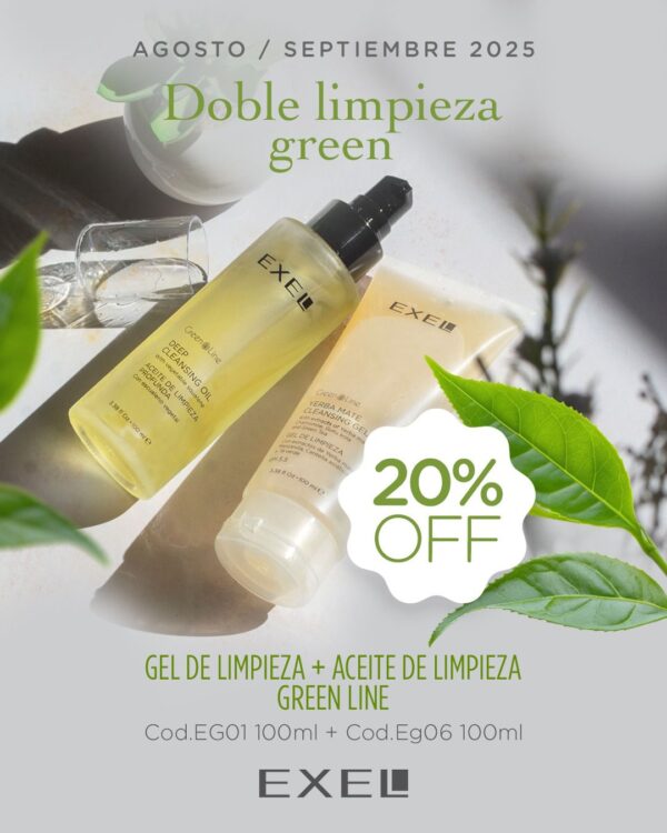 Promo EXEL - Gel De Limpieza Green Line + Aceite De Limpieza Green Line 20% Off