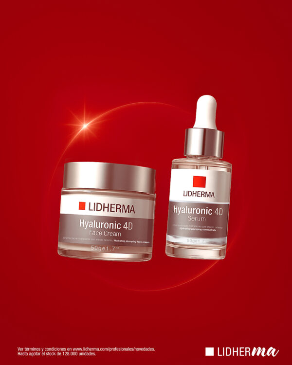 Promo LIDHERMA -DDM - DUO Hyaluronic 4D Serum + Face Cream + Caja de REGALO