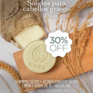 Promo EXEL - Sólidos para Cabellos Grasos Sh + Acondicionador Limon y Arbol de Té20% off