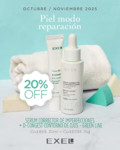 Promo EXEL – Piel Modo reparación Serum corrector + D-Congest C. de Ojos 20% Off