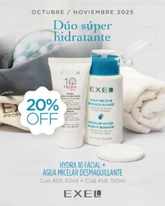 Promo EXEL - Dúo super Hidratante Hydra 10 Facial + Agua Micelar 20% Off