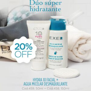 Promo EXEL - Dúo super Hidratante Hydra 10 Facial + Agua Micelar 20% Off