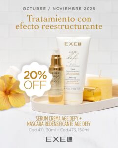 Promo EXEL - Tratamiento Efecto Reestructurante Serum Cr Age Defy + Mascara Redensificante 20% Off