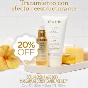 Promo EXEL - Tratamiento Efecto Reestructurante Serum Cr Age Defy + Mascara Redensificante 20% Off
