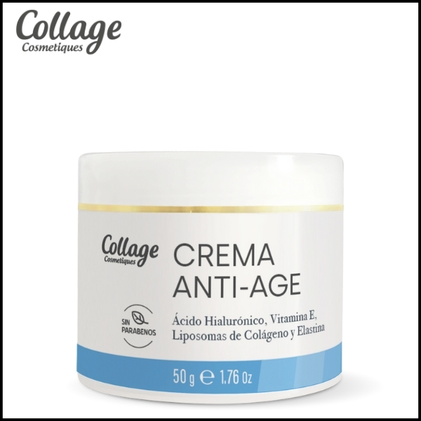 COLLAGE - Crema Anti-Age Con Ac.Hialurónico, Liposoma de Colágeno, Elastina, Vit E y Aceite de Rosas x 500 ml