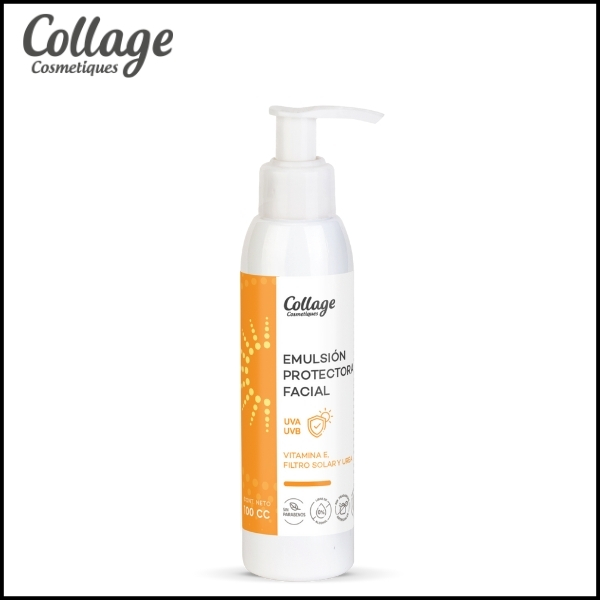 COLLAGE - Emulsión Protectora Facial Con Filtro Solar Uva y Uvb, Vitamina E y Urea x 100 ml