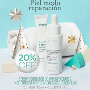 Promo EXEL - 20% Off Piel Modo Reparación Serum corrector de Imperfecciones + D-Congest Cont.Ojos Green Line