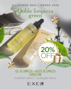 Promo EXEL - 20% Off Doble Limpieza Green Line Gel de Limpieza + Aceite de Limpieza