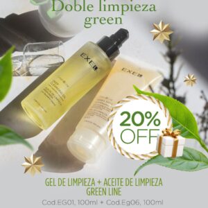 Promo EXEL - 20% Off Doble Limpieza Green Line Gel de Limpieza + Aceite de Limpieza