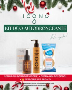 Promo ICONO - Duo AUTOBRONCEANTE Golden Drops Serum Autobronceante + Golden Cream + Esponja