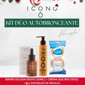 Promo ICONO - Duo AUTOBRONCEANTE Golden Drops Serum Autobronceante + Golden Cream + Esponja