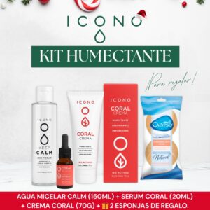 Promo ICONO - HUMECTANTE Agua Micelar x 150 ml + Booster Coral x 20 ml + Crema Coral x 70 g + Esponja