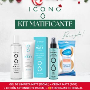 Promo ICONO - MATIFICANTE Gel de limpieza Matt x 150 ml + Loción Astringente x 150 ml + Crema Keep Matt x 70 g + Esponja