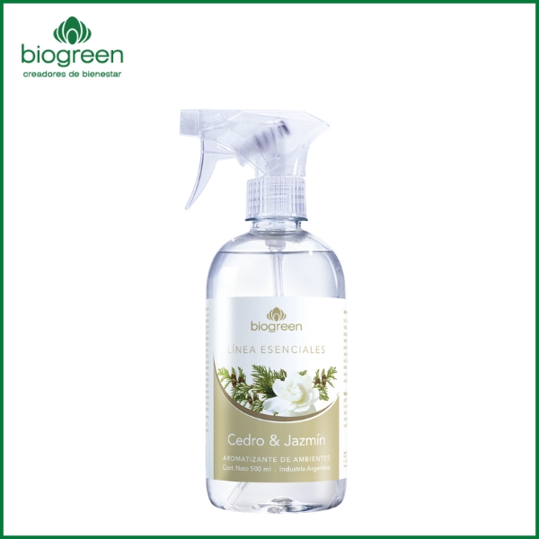 BIOGREEN - Aromatizante de Ambientes Cedro y Jazmin 500 Ml