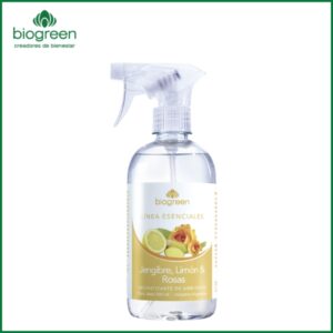 BIOGREEN - Aromatizante de Ambientes Jengibre, Limon y Rosas 500 Ml