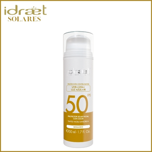 IDRAET - SOLARES - SPF 50 Con Color 2 Medium Beige - 50 ml