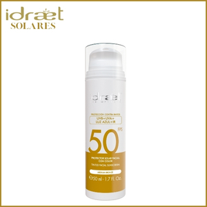IDRAET - SOLARES - SPF 50 Con Color 3 Medium Bronze - 50 ml