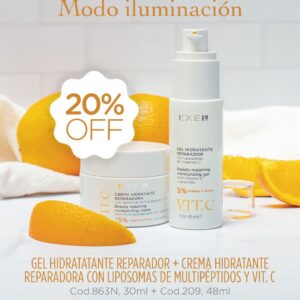Promo EXEL - Modo Iluminación, Gel Hidratante Reparador Vita C + Crema Hidratante Reparadora Vit C