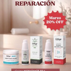 Promo Collage - Glow y Reparación - Cr Hidratante x 50 + Serum Regenerador CBD Sativa x 30 +Serum Acido Glicolico 20% Off