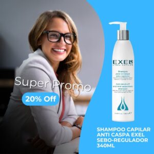 Promo EXEL - Shampoo Capilar Anti Caspa Exel Sebo-regulador 340ml 20% Off