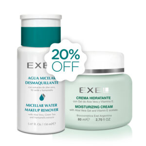 Promo EXEL - Agua Micelar Demaquillante + Cr Hidratante 20% Off