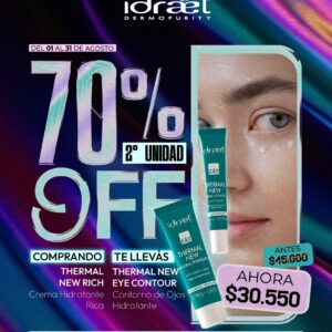 IDRAET - Comprando Thermal New Rich Pomo x 50 ml, Crema Hidratante Rica, Te Llevás la Thermal New Eye Contour con 70% Off.