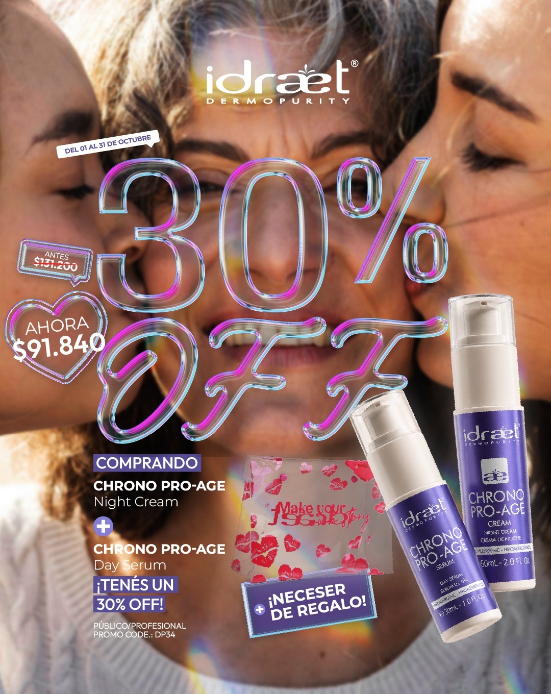 IDRAET - Chronos Pro Age Nigth Cream + Chronos Pro Age Day Serum con un 30% Off
