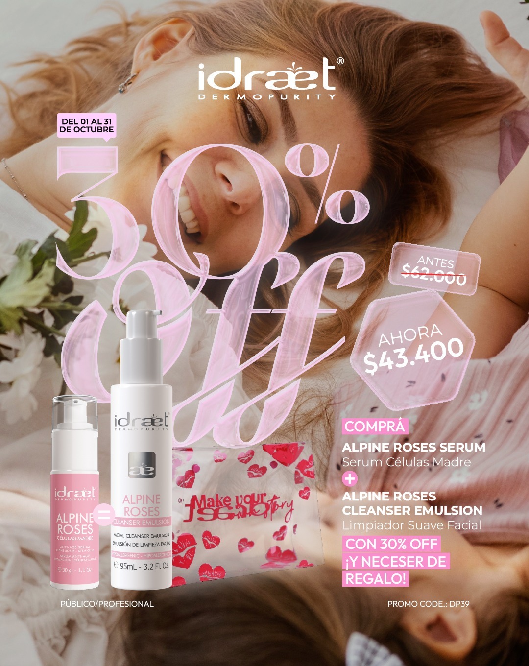 IDRAET - Alpine Roses Serum + Alpine Roses Cleanser Emulsion con un 30% Off