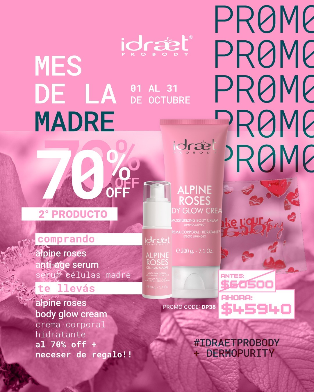 IDRAET - Alpine Roses Anti Age Serum + Alpine Roses Body Glow con un 30% Off